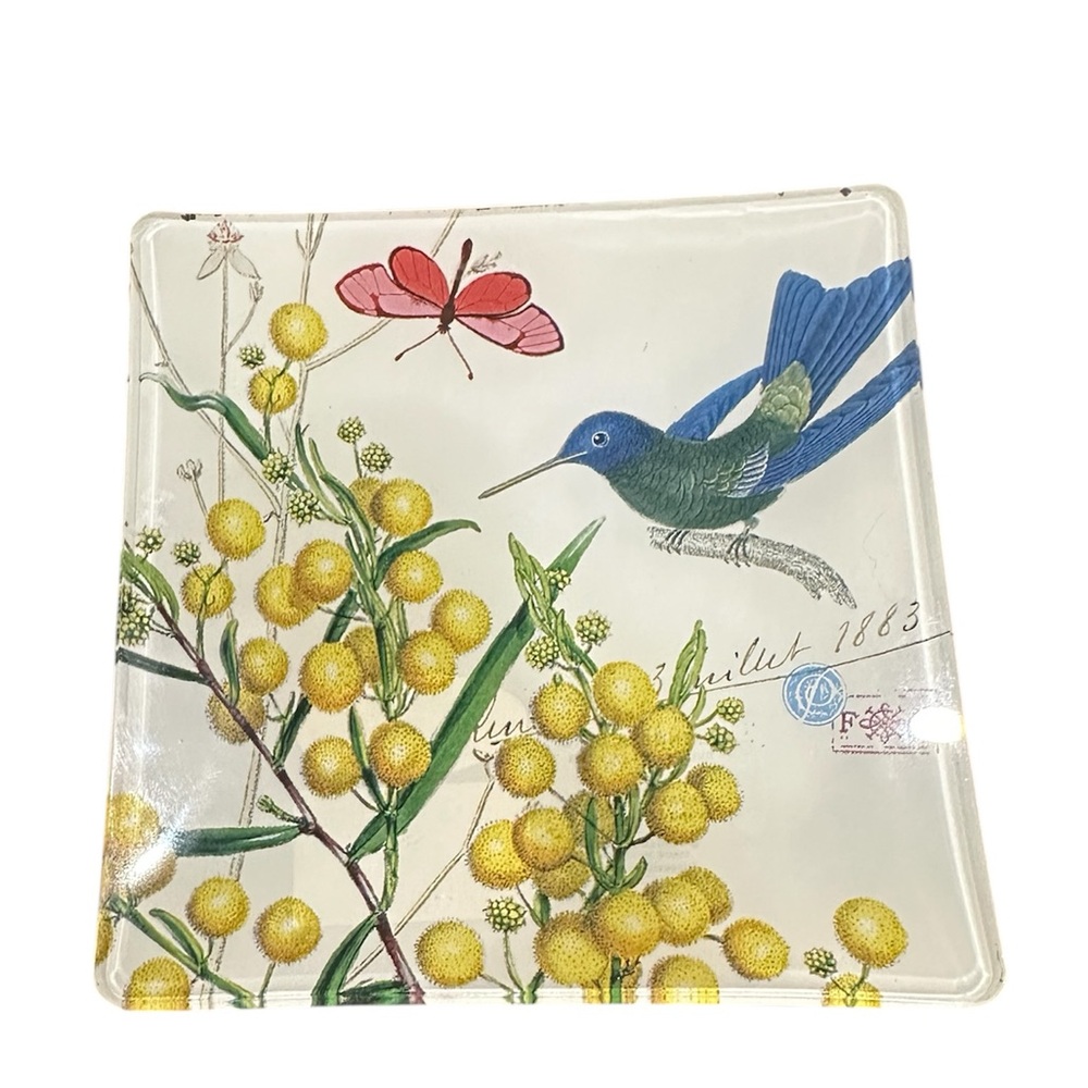 Fringe Studio Hummingbird and Floral Trinket tray/soap dish, new with tags